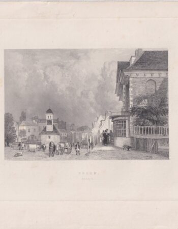 Antique Engraving Print, Epson, Surrey, 1850