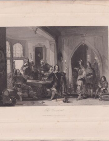 Antique Engraving Print, The Carousal, 1850