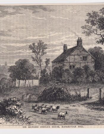 Antique Print, Sir Richard Steele's House, Haverstock Hill, 1880