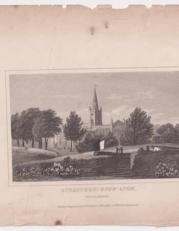 Antique Engraving Print, Stratford-Upon-Avon, 1840