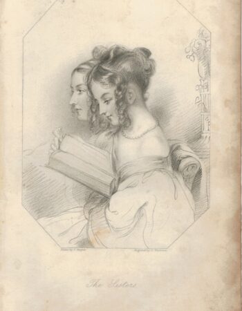 Rare Antique Engraving Print, The Sisters, 1820 ca.