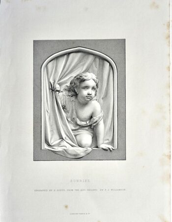 Antique Engraving Print, Sunrise, 1873