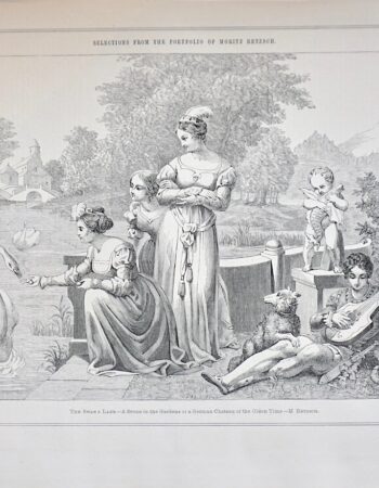 Antique Print, The Swan's Lake, 1870