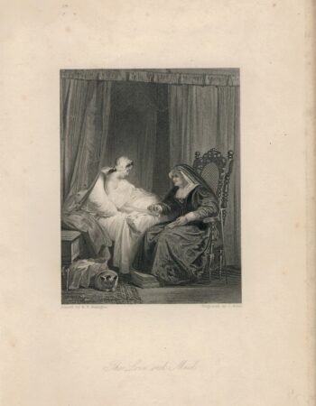 Rare Antique Engraving Print, The Love Sick Maid, 1836