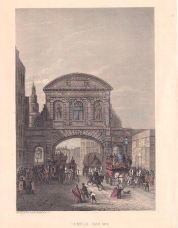 Vintage Print, Temple Bar, 1879