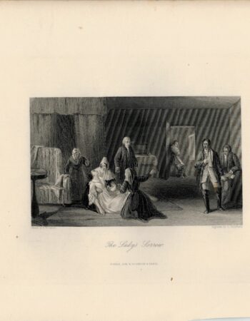 Antique Engraving Print, The Lady's Sorrow, 1845