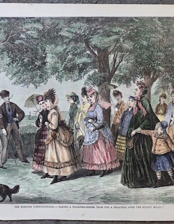 Antique Print, The Morning Constitutional, 1871