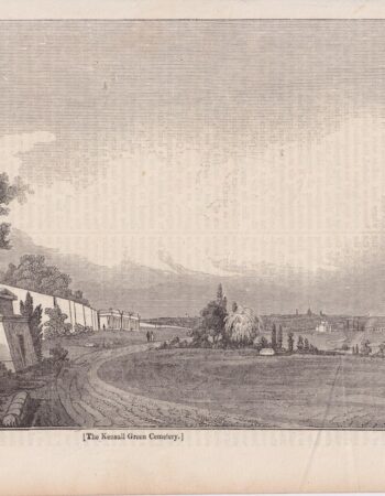 Antique Engraving Print, The Kensall Green Cemetery, 1834