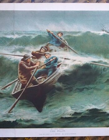 Rare Antique Print, The Pilot, from the picture by E. Renouf, 1880