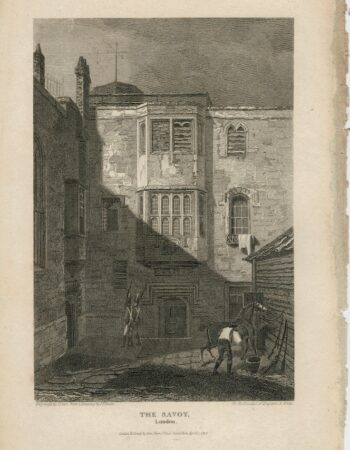 Antique Engraving Print, The Savoy, London, 1815