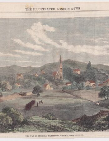 Antique Engraving Print, The War in America: Warrenton, Virginia-see, 1863