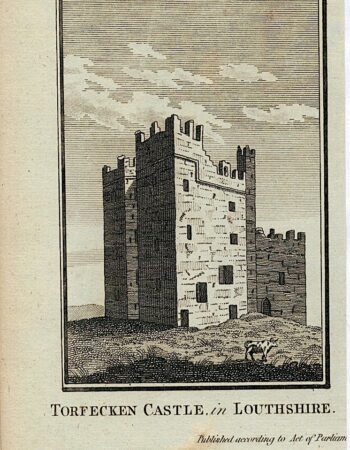 Antique Engraving Print, Torfecken Castle, in Louthshire, 1800