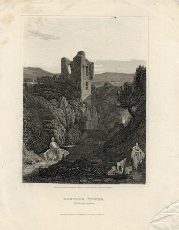 Antique Engraving Print, Garvald Tower, 1815