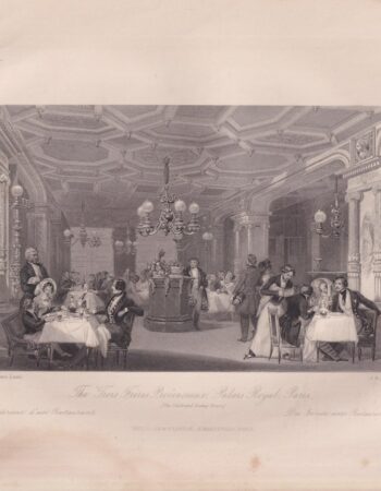 Antique Engraving Print, The Trois Frères... Palais Royal, 1840