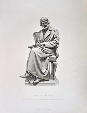 Antique Engraving Print, Thomas Carlyle, 1878