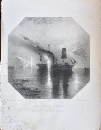 Antique Engraving Print, Peace, Burial of Wilkie, 1860