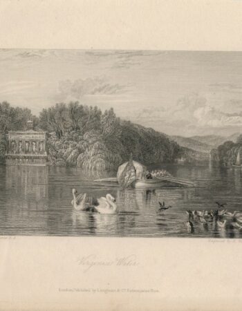 Antique Engraving Print, Virginia Water, 1836