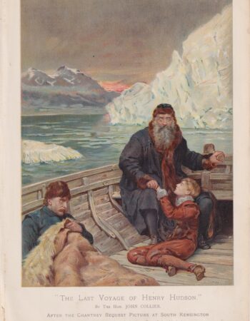 Antique Print, The Last Voyage of Henry Hudson, 1890