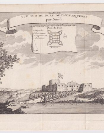 Antique Engraving Print, Vue sud du Fort de Tantum Querry, 1760