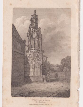 Antique Engraving Print, Waltham Cross, 1803