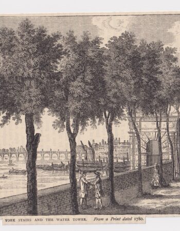 Antique Print, York Stairs and the Water Tower, 1890