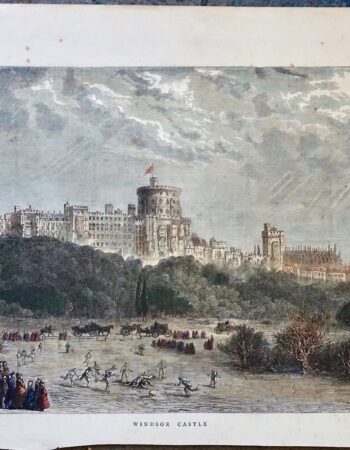 Rare Antique Print, Windsor Castle, 1871