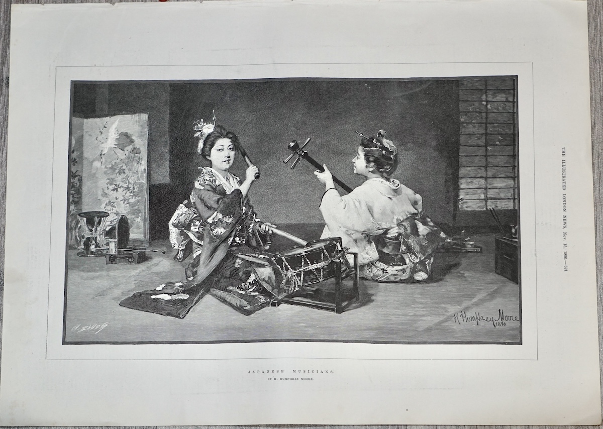 Antique Japanese Musicians Print