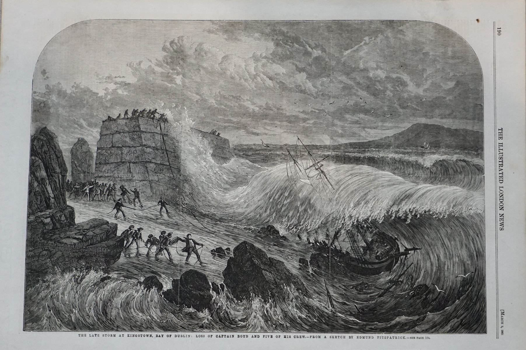 Storm at Kingstown, Dublin – Loss of Captain Boyd 1861