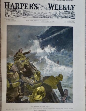 Antique Harper's Weekly Print – "The Perils of the Deep" – December 10, 1898